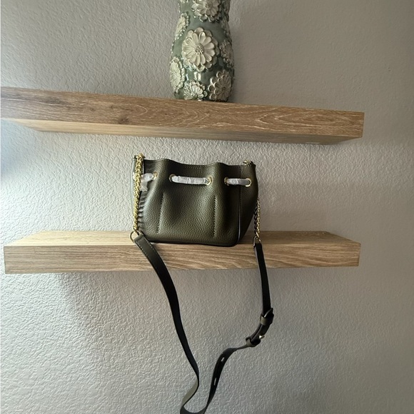 Michael Kors Olive Green Leather Bucket Phoebe Bag NWT - Picture 2 of 7